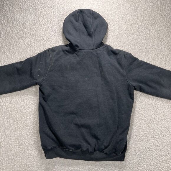 Carhartt Quilted Lined Zip Hoodie Men’s M Gray Full Zip Hooded Jacket Workwear - Picture 8 of 10